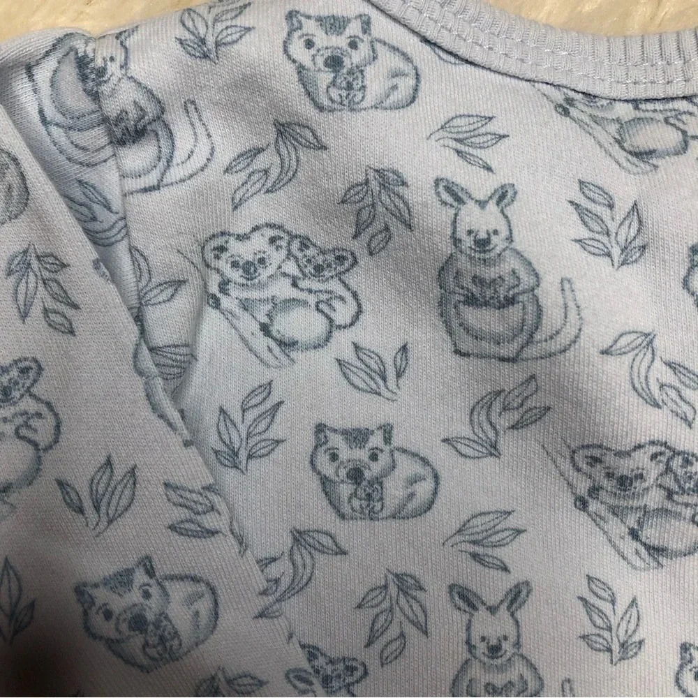 Fixoni Footed Onesie Pajamas  Kangaroo / Koloa Snaps Blue Size 1-3 Months - Picture 14 of 16